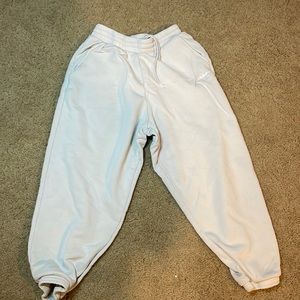creme colored adidas sweatpants size small
